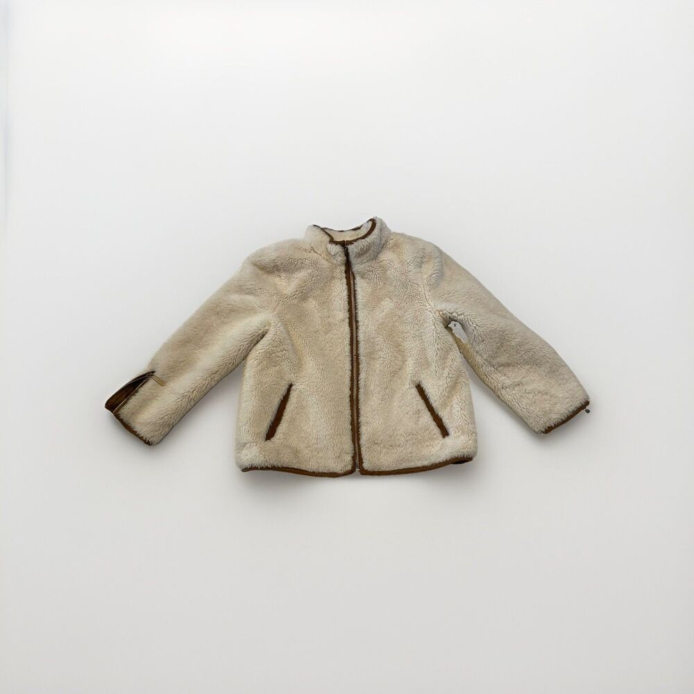 Copper Key Girls Size 6X Cream Faux Fur Fleece Jacket Full Zip Sherpa Coat